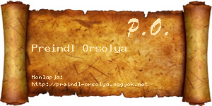 Preindl Orsolya névjegykártya